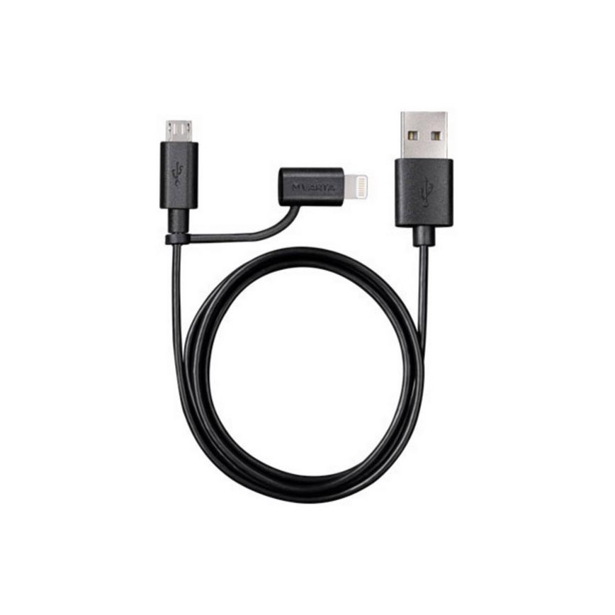 VARTA 57943 - Cablu USB cu conector Lightning și Micro USB