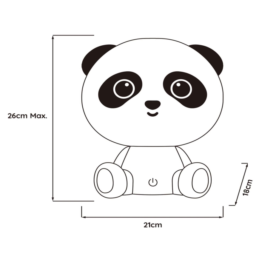 Veioză LED tactilă dimabilă pentru copii Lucide 71593/03/30 DODO LED/3W/5V panda