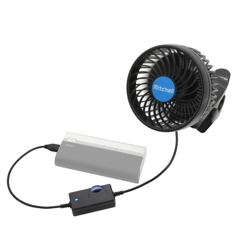 Ventilator cu clemă USB 4W/5V negru