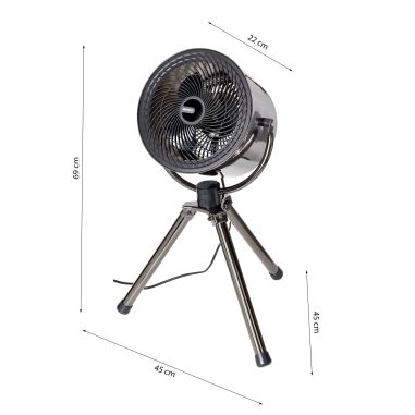 Ventilator de podea TRIPOD 40W/230V negru