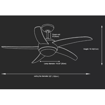 Ventilator de tavan 2xE27/20W/230V + telecomandă