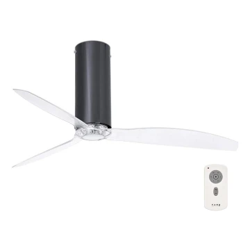 Ventilator de tavan FARO 32035 TUBE FAN negru/transparent + telecomandă