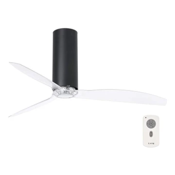 Ventilator de tavan FARO 32036 TUBE FAN negru/transparent + telecomandă