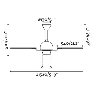 FARO 33352 - Ventilator tavan CUBA