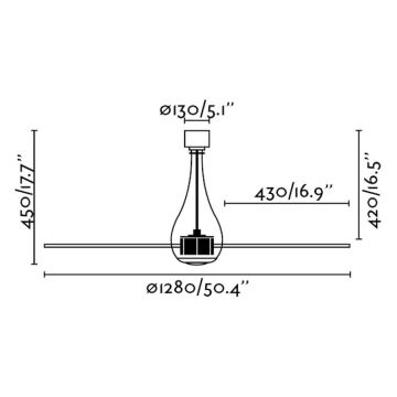 Ventilator de tavan FARO 33382 MINI ETERFAN + telecomandă