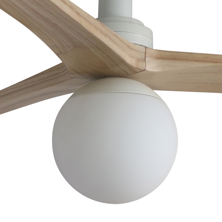 Ventilator de tavan FARO 34281-11L KLIM S lemn/alb d. 92,5 cm + telecomandă