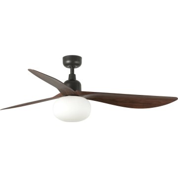 Ventilator de tavan FARO 34362WT-11L OUTWOOD L 1xE27/15W/230V maro/negru d. 150 cm Wi-Fi Tuya IP44 + telecomandă