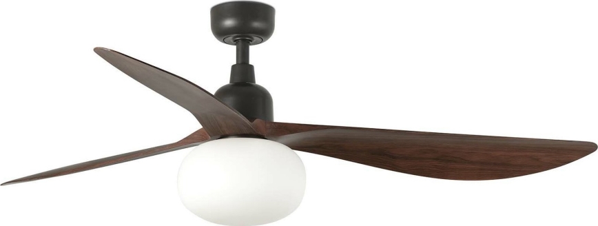 Ventilator de tavan FARO 34362WT-11L OUTWOOD L 1xE27/15W/230V maro/negru d. 150 cm Wi-Fi Tuya IP44 + telecomandă
