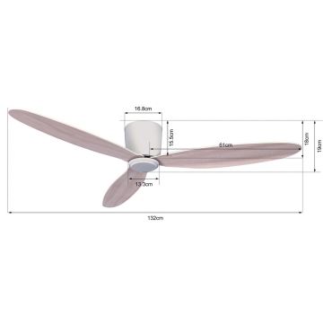 Ventilator de tavan Lucci air 210518 AIRFUSION RADAR alb/lemn + telecomandă