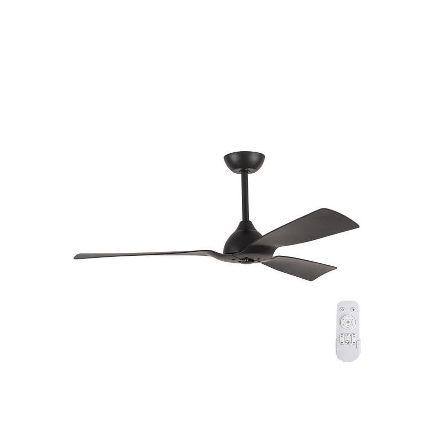 Ventilator de tavan pentru baie d. 132 cm IP44 negru + telecomandă