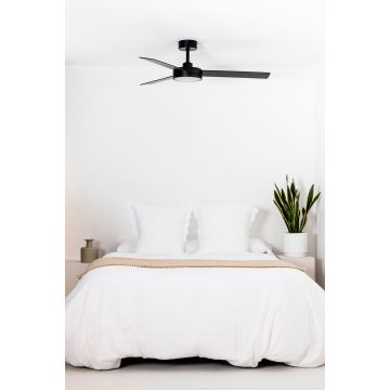 Ventilator LED BARTH LED/24W/230V Wi-Fi negru FARO 34261 + telecomandă