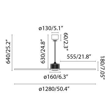 Ventilator LED de tavan FARO 33395-10 JUST FAN LED/16W/230V negru/maro d. 128 cm + telecomandă