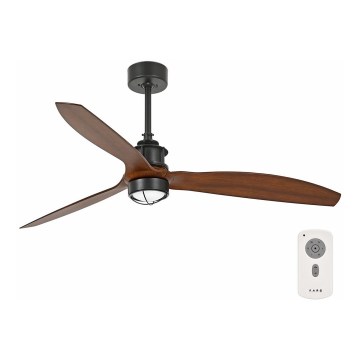 Ventilator LED de tavan FARO 33395-10 JUST FAN LED/16W/230V negru/maro d. 128 cm + telecomandă