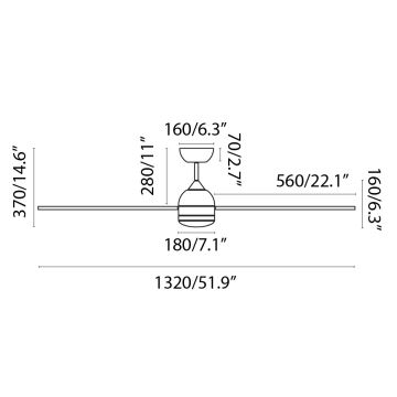 Ventilator LED de tavan FARO 33524WP POROS LED/19W/230V lemn/alb Wi-Fi + telecomandă