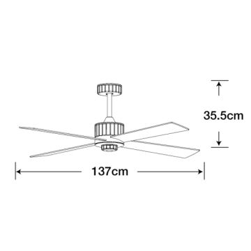 Ventilator LED de tavan Lucci air 213171 NEWPORT lemn/alb/bej + telecomandă