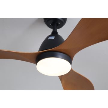 Ventilator LED de tavan NEO LITE FRESCO LED/18W/230V Tuya Wi-Fi negru/stejar Immax NEO 07141-B + telecomandă