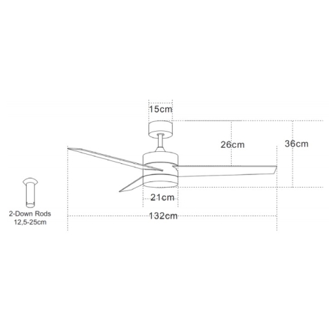 Ventilator LED de tavan Zambelis 19134 LED/15W/230V 3000/4000/6000K crom + telecomandă
