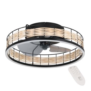 Ventilator LED dimabil de tavan LED/28W/230V negru/bej 2700-6500K Eglo + telecomandă