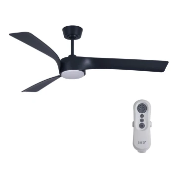 Ventilator LED dimabil de tavan Lucci air 213358 LINE 1xGX53/12W/230V negru + telecomandă