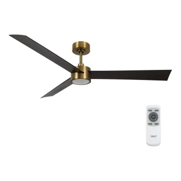 Ventilator LED dimabil de tavan Lucci air 21610549 CLIMATE 1xGX53/12W/230V wenge/auriu + telecomandă