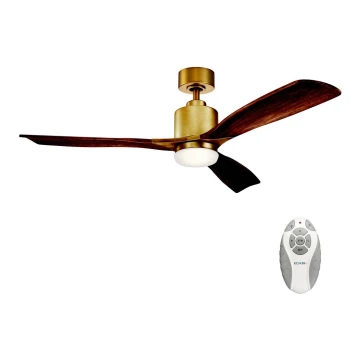 Ventilator LED dimabil de tavan RIDLEY 14W/230V cireș Kichler + telecomandă
