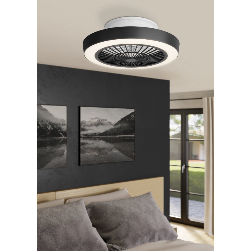 Ventilator LED dimabil de tavan LED/37,8W/230V negru Eglo + telecomandă