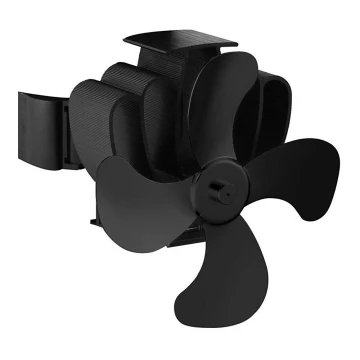 Ventilator oscilant de șemineu 13x18 cm negru/crom